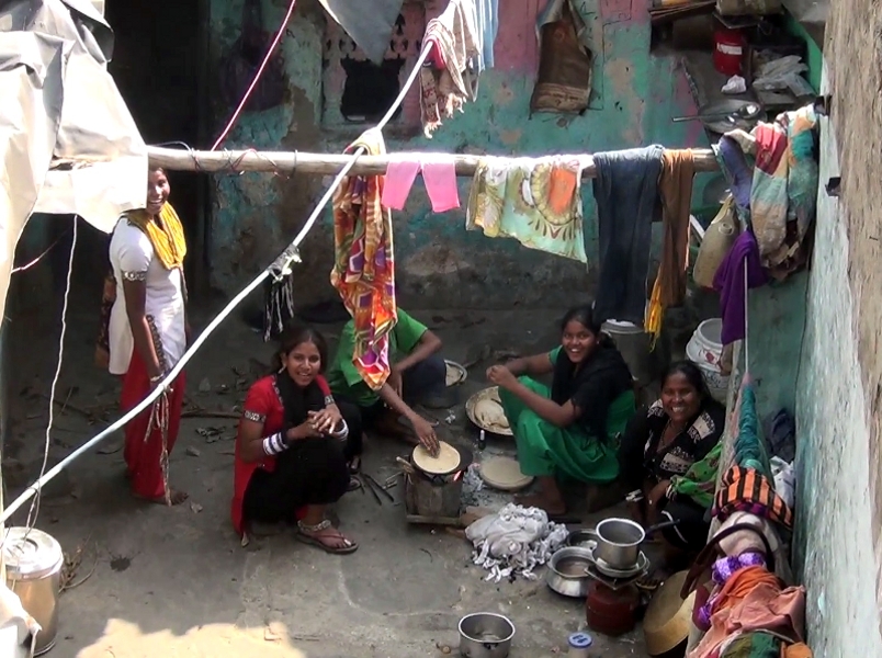 A family preparing meals